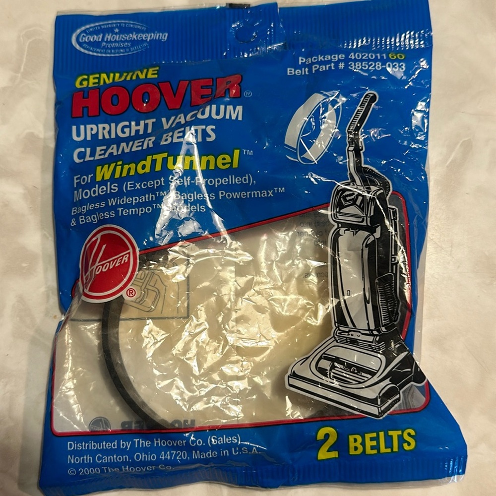 1 belt left in this 2pk Hoover wind tunnel belt